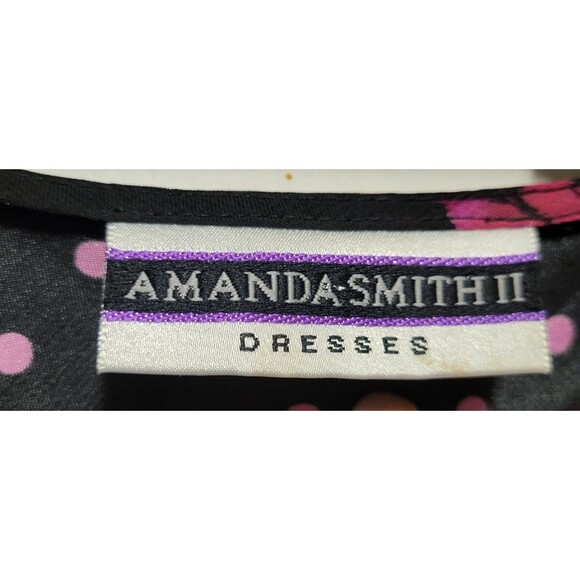 Amanda Smith II Woman Size 18W Black and Pink Floral Dress w/ Sheer Overlay $86 - Picture 4 of 7